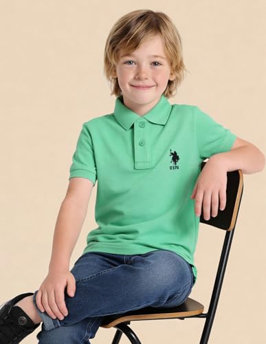 Image of U.S. Polo ASSN. Kids Polo T Shirt for Boys - 100% Cotton, Embroidered Logo, Kids Polo T Shirt for Boys