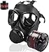 sykua Máscaras de gas de supervivencia nuclear y química, máscara de gas con filtro de carbón activado de 40 mm, máscara respiratoria táctica de cara completa para productos químicos, gases, pintura