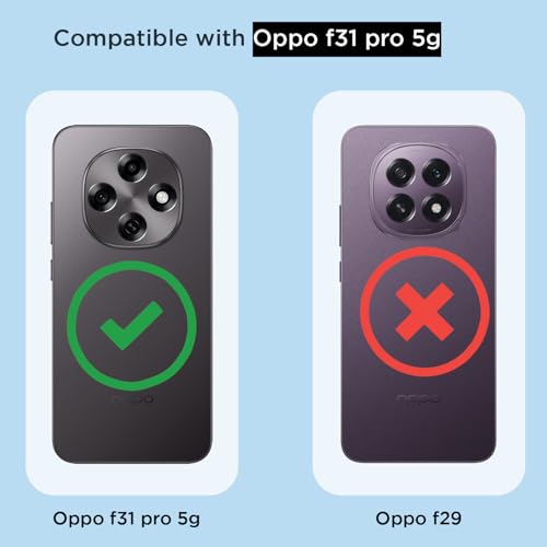 Image of Outlouders Back Cover for Oppo F31 Pro 5G Clear Transparent PC + TPU Bumper Case with Raised Edges for Shockproof Protection (Transparent)