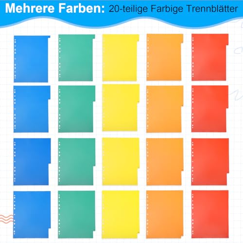 Thboxes Register für Ordner A4 A-Z, 3er Set 20-Teilige Ordner Trennblätter Bunte PP Register A4 für Ringordner Hebelordner Aktenordner Büro Schule