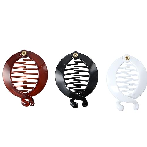 Pince à cheveux poisson lot de 3 barrettes rondes en plastique pour femme