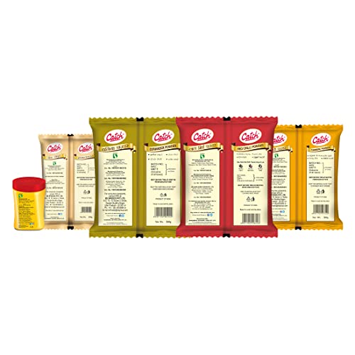 Image of Catch Masala Combo Coriander Powder 200 + Turmeric Powder 200 + Red Chilli Powder 200 + Cumin Whole 200 + Hing 50 (Pack of Five) - Masala /Spice Combo