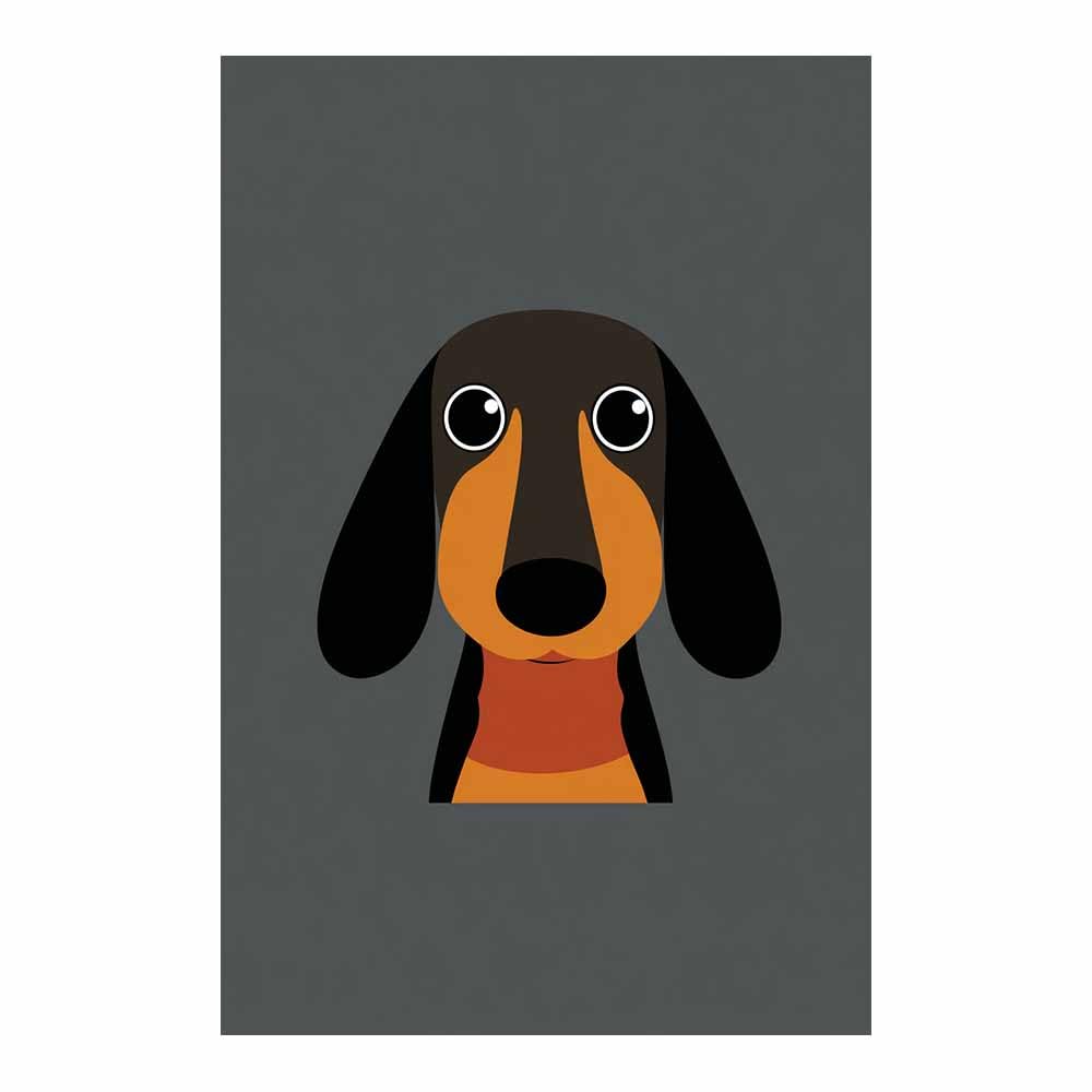 ZAMAEIU Canvas Print Wall Art Simplified dog drawing Abstract Dog Animal Paintings, Suitable for living room, bedroom, for Kids Room Decoretc.(black)-80x120cm Unframed