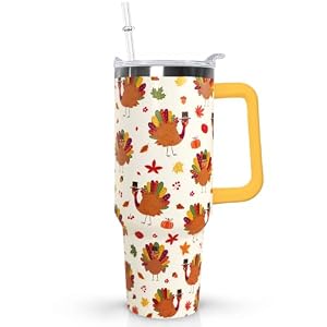 30 oz Thanksgiving Turkey Insulated Tumbler, Vintage Harvest Stainless Steel Travel Coffee Mug with Swivel Lid & Straw, Fall Festive Water Cup, Thanksgiving Day Decor Gift for Women Family Home Decor