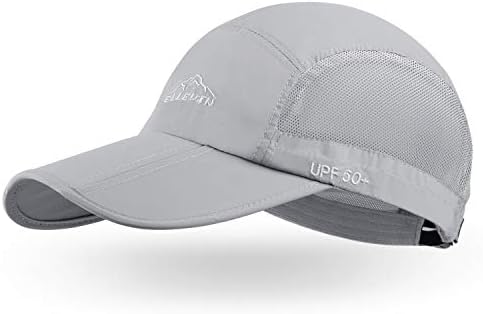 Unisex Baseball Cap UPF 50 Unstructured Hat with Foldable Long Large Bill