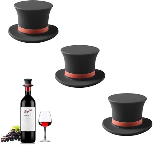 MosaiRudo Tapones de vino de silicona, tapas de botellas reutilizables en forma de sombrero, tapón de botella de vino champán, para herramientas de