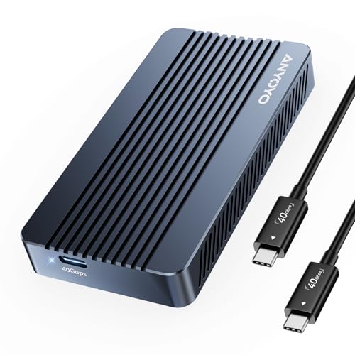 ANYOYO Caixa SSD M.2 NVMe de 40 Gbps, instalação gratuita, capa de alumínio USB 4 NVMe SSD compatível com Thunderbolt 5/4/3/USB 4/3.2/3.1/3.0/2.0 para M&B+M-Key SSD 2230/2242/2260/2280 (TBU) 405m 1 )