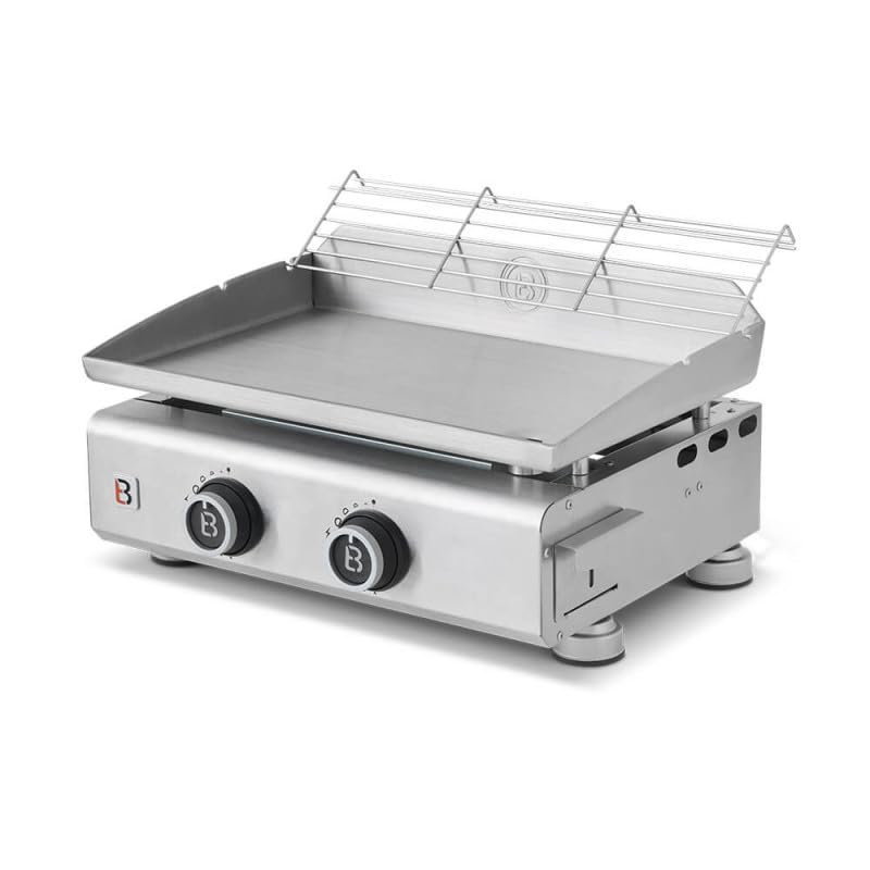 BRASERO BY FAVEX Plancha gaz inox 2 feux plaque inox 5 mm 5,3 kW 52 x 34 cm