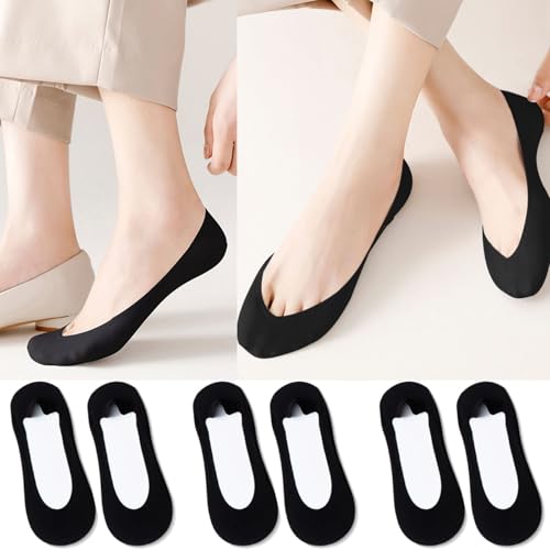 3 Pairs No Show Invisible Socks Women's Ultra-Low Tube Non-slip Flat SocksBoat Socks Summer