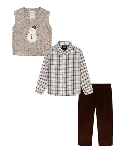 Image of IZOD Boys' 3-piece Holiday Sweater Vest, Dress Shirt, and Pants Set