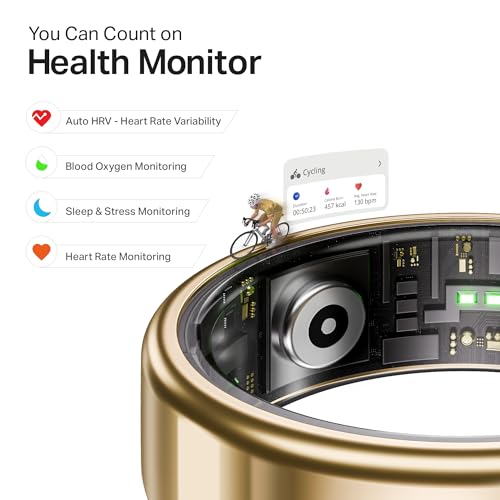 Image of Boat SmartRing Active Plus, Auto HR, Sleep, SpO2, Stress & Skin Temperature Monitor, Stainless-Steel Build, 5 ATM, Weighs Only 5 gm, Portable Charging Case, Smart Ring for Men (8, Midnight Black)