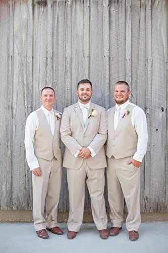 Men Linen Suit 2 Piece Slim Fit Beach Wedding Casual Suits Groomsmen Summer Prom Homecoming Tuxedos Vest and Pants4