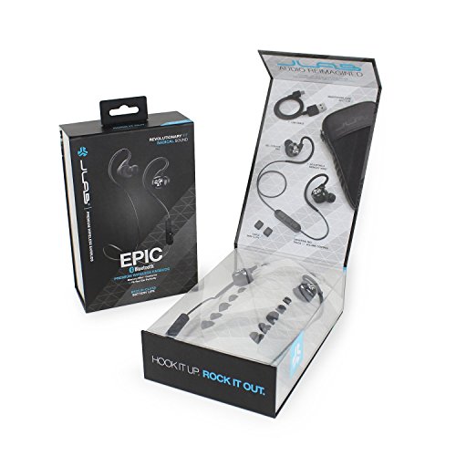 JLab Audio Epic Bluetooth 4.0 Wireless Sports Earbuds with 10 Hour