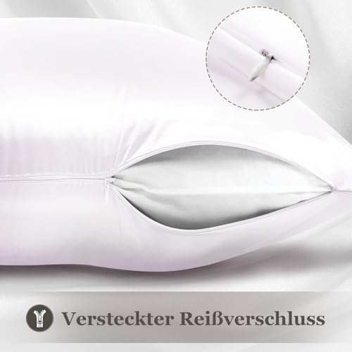 Adubor 100% Seidenkissenbezug 80x80cm für Haar und Haut mit Reißverschluss – Ansicht 5