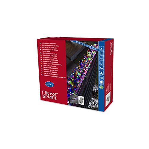 Preisvergleich Produktbild Konstsmide 3794-500 Micro LED Büschellichterkette "Cluster" / für Außen (IP44) / 24V Außentrafo / mit 8 Funktionen, Steuergerät und Memoryfunktion / 1160 bunte Dioden / schwarzes Kabel