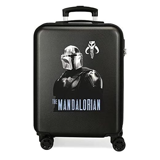 Star Wars The Mandalorian Maleta de cabina Negro 38x55x20 cms Rígida ABS Cierre de combinación lateral 34L 2 kgs 4 Ruedas dobles Equipaje de Mano