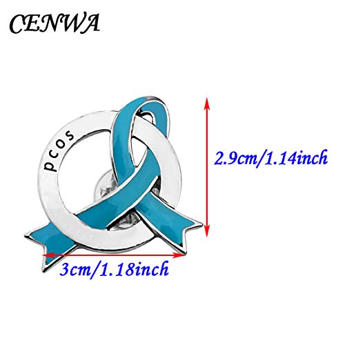 CENWA PCOS Gift Polycystic Ovary Syndrome Gift Teal Awareness PCOS Ribbon Pin PCOS Awareness Jewelry2