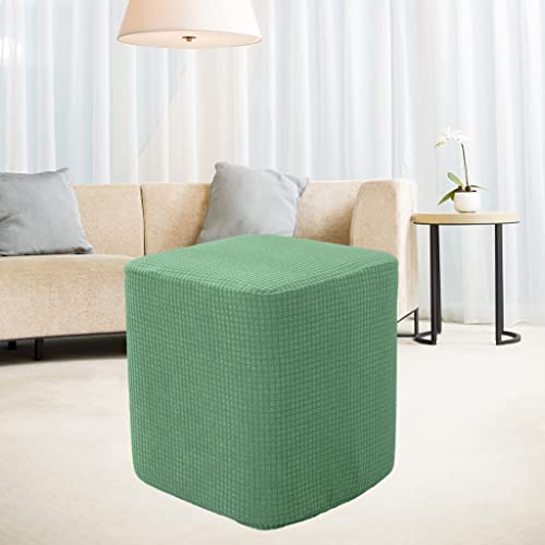 2 Fundas Otomanas Cuadradas Verdes Protectores de Puf Reposapiés Cubre Otomana 4