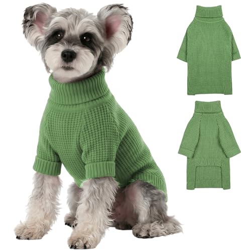 KONVINIT Hundepullover Winter Warmer Hundepulli Mittelgroße Hunde Weich Rollkragen Hunde Sweater für Kleine Mittelgroße Große Hunde