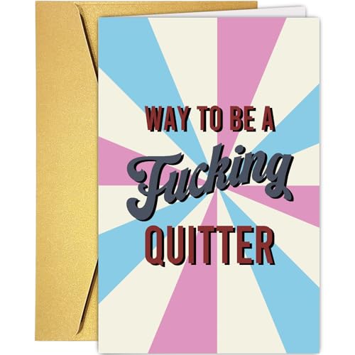 Supoeguk Funny Sober Anniversary Card for Him Her Humor Sobriety Card for Men Women Sober Cards Gifts Way to Be A Quitter