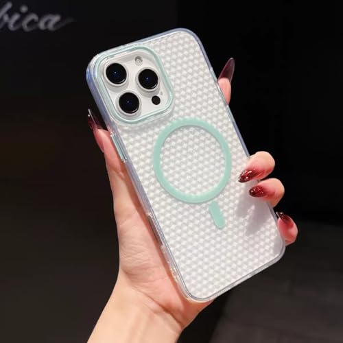 Coque de chargement magnétique pour iPhone 11 cyan évitant les coupures sans fil