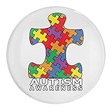 自閉症意識パズルピースガラス製強力磁気冷蔵庫ステッカーマグネット冷蔵庫丸型装飾1/2/4PCS
