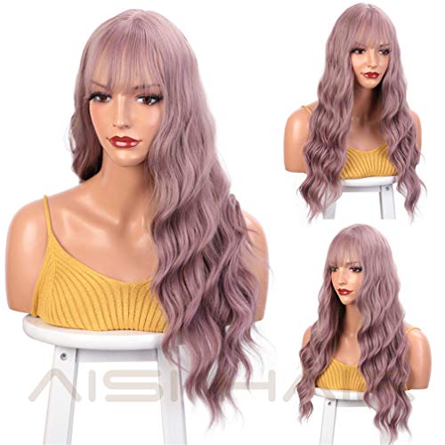 Perruque synthétique ondulée violette sans colle solution cheveux abîmés - 4