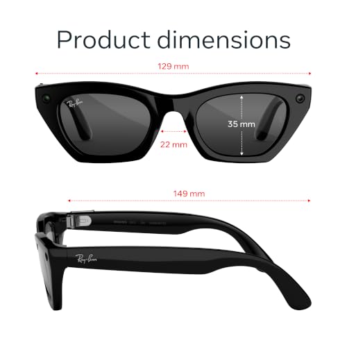 Image of Meta Ray-Ban (Gen 3) Zena, Shiny Black, Grey Lenses, AI Glasses with Camera for Men, Women