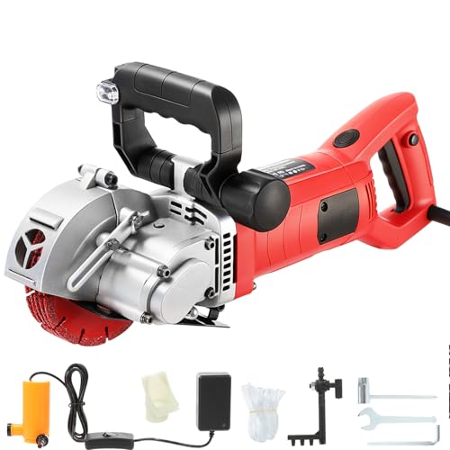 Mauernutfräse mit Laser Schlitzfräse 4200 W, Mauerfrase Wandfräse 6500 U/min, Schnittbreiteneinstellung bis 42 mm, Schnitttiefe bis 41 mm, Softstart