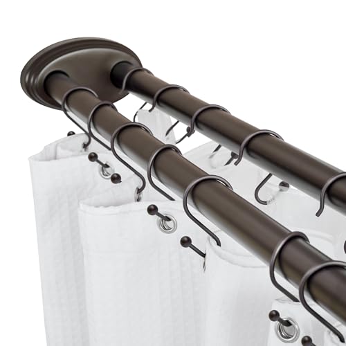 Utopia Alley Rustproof Aluminum Double L Shaped Shower Curtain Rod 72