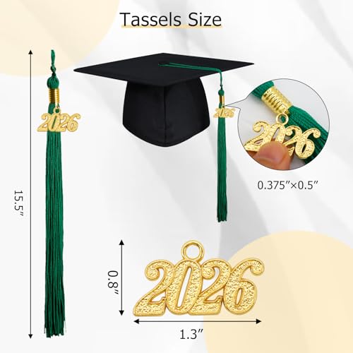 Image of GraduationMall Single&Multiple Color Graduation Tassel with 2026 Year Charm 9 inch