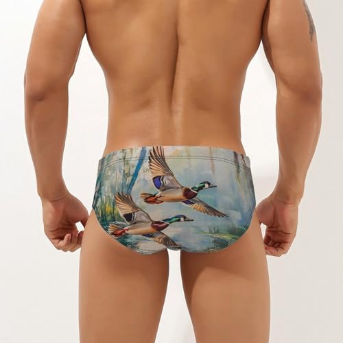 Wood Ducks Mens Swim Briefs Quick Dry Swim Trunk Bikini Underwear Swimsuit2