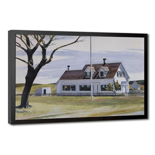 Poster Edward Hopper maison lombarde déco murale salon chambre cadre à suspendre 20x30