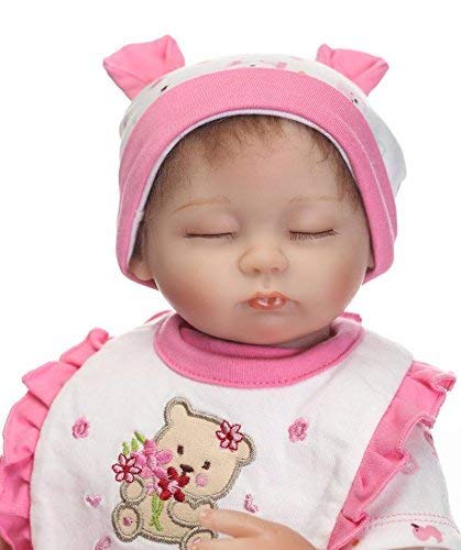 Reborn Baby-Puppe, Kinderspielzeug Reborn 17inch 43cm Real Touch Weiches Silikon Lebensechte Reborn Babypuppen… – Bild 7