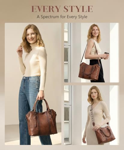 Image of VASCHY Hobo Purse for Women, Two-Strap Set, Easily Converts to Shoulder Bag, Crossbody Bag, or Tote Handbag, Travel Work Bag