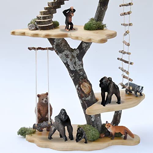 Gemini & Genius King Kong Toys, Safari Animal Toys Gorilla Family Figurines, Wildlife World Action Figure, Backyards Garden Flowerpot Room Decoration, Cup Cake Toppers For Ages 3 Years Old & Up Kids #TOP4