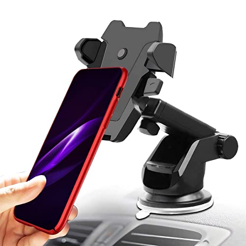 Image of KACA Universal Car Mount Mobile Holder Stand | Strong Suction Cup, Double Shift Locking for Dashboard Windshield | Long Telescopic Arm, 360 Rotatable Head| for All Mobile Phones
