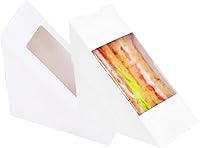 Vista 2 de Hewnda 100 cajas de papel sándwich, caja ecológica para llevar con ventana para panadería, restaurante y servicio de comida para llevar