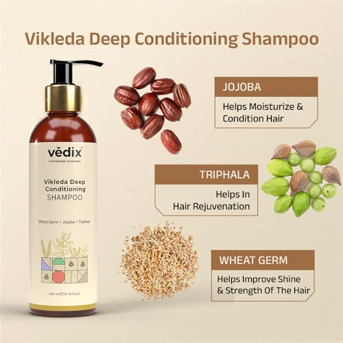 Image of Vedix Vikleda Ayurvedic Deep Conditioning Shampoo | Dry Scalp l 200ml x2