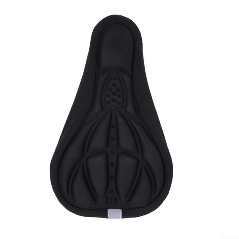 Bike Seat Cover, 3D Gel Silicone Saddle Pad, Soft Cushion for Cycling Comfort, Shock Absorbing Protection for Long Rides, Fit for Mountain Road Bikes(Black)