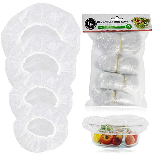 Elastic Food Storage Covers,60 Pieces Reusable Bowl Covers Dish Plate Plastic Covers Fitted Bowl Covers,Transparent Food Storage Covers 4 Size (7.8In,9.8In,11.8In,13.8In) #TOP28