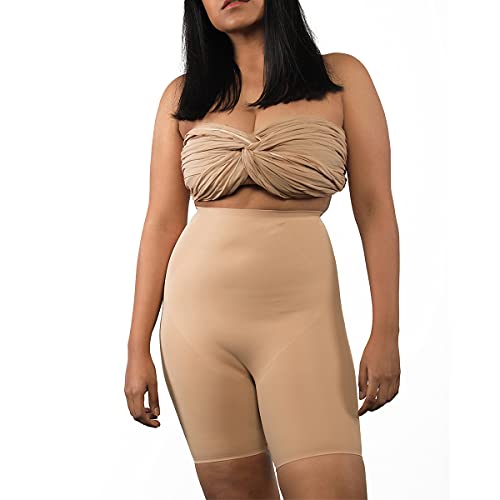 Image of BUTTCHIQUE Shorty Core Tightening & Thigh Sculpting (Beige Colour) Shapewear for Natural Contour, Compression, Butt-Lift & Back Support