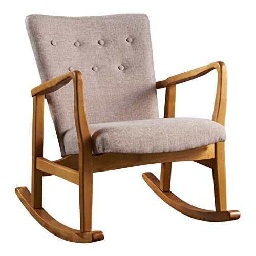 Collin Mid Century Fabric Rocking Chair (Wheat) #TOP20