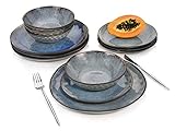 ELEGANTES DESIGN - Das Teller Set Amalfi aus dem Hause Sänger besticht durch sein auffallendes Design. Über die gesamte Oberfläche ist eine spannende Maserung verteilt, welche durch den abgesetzten, braunen Rand optisch geschlossen wird und so einen eleganten Look auf Ihrem Esstisch erzeugt