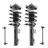 Front Struts Shocks w/Coil Spring & Sway Bar Links for 1996-2007 Ford Taurus / 1996-2005 Mercury Sable, Absorber Assembly Replace 171615 K8734 K8735 (4pc) 1997 1998 1999 2000 2001 2002 2003 2004 2006