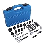 30PCS Alternator Pulley Removal Tool, Alternator Pulley Service Decoupler Kit for Removing Alternator Free-Wheel Drive Pulley, Alternator Freewheel Pulley Set Compatible with VW/Audi/Ford/GM/BMW/Benz