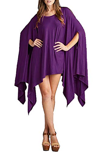 Image of Vivicastle Women's USA Loose Bat Wing Dolman Poncho Tunic Dress Top