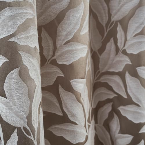Image of haus & kinder Printed Jacquard Window Curtain 5 Feet Long Pack of 1 Window Curtain, 5 Feet Curtain for Window (Botanic Hush, Slate Nature Design 130x152 CM)