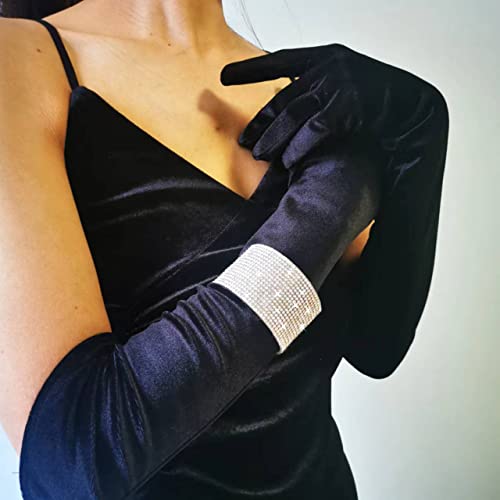 Jojomina Silver Crystal Arm Cuff Rhinestone Bangle Bracelet For Women Stretch Prom Bracelet Jewelry For Party Wedding Dating thumb #2