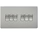 Price comparison product image Knightsbridge SF4200BC Screwless 10 A 6-Gang 2 Way Switch, Brushed Chrome